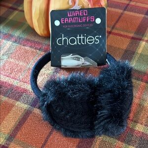 Chatties Black Wired Plush Earmuffs